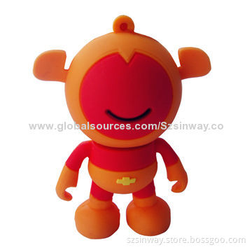 Rubber USB Flash Drive with 2 to 64GB Capacity, More than 10-year Data Retention